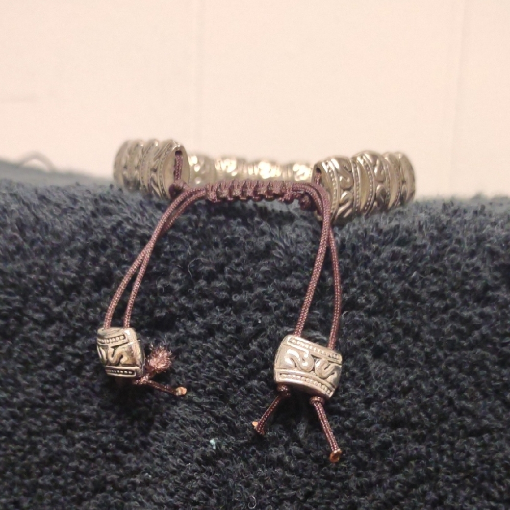 Silver Toned Adjustable Bracelet - Picture 2 of 2